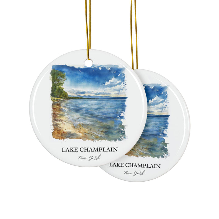 Lake Champlain Ornament: Unique Lake Champlain Souvenir, Lake Champlain Xmas Decor, and Authentic Upstate NY Gift