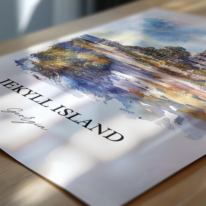 Jekyll Island Wall Art, Glynn County Print, Sea Islands GA Watercolor, Jekyll Island Gift, Travel Print, Travel Poster, Housewarming Gift