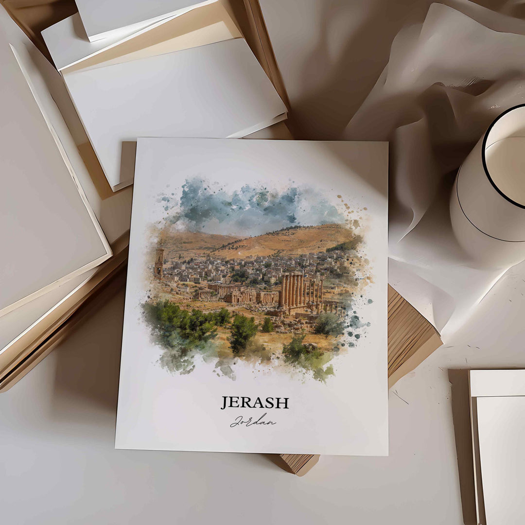 Jerash, Jordan – Watercolor Art Print