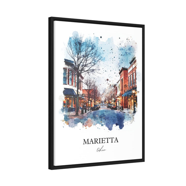 Marietta OH Wall Art, Washington County Print, Ohio Watercolor Art, Marietta Ohio Gift, Travel Print, Travel Poster, Housewarming Gift