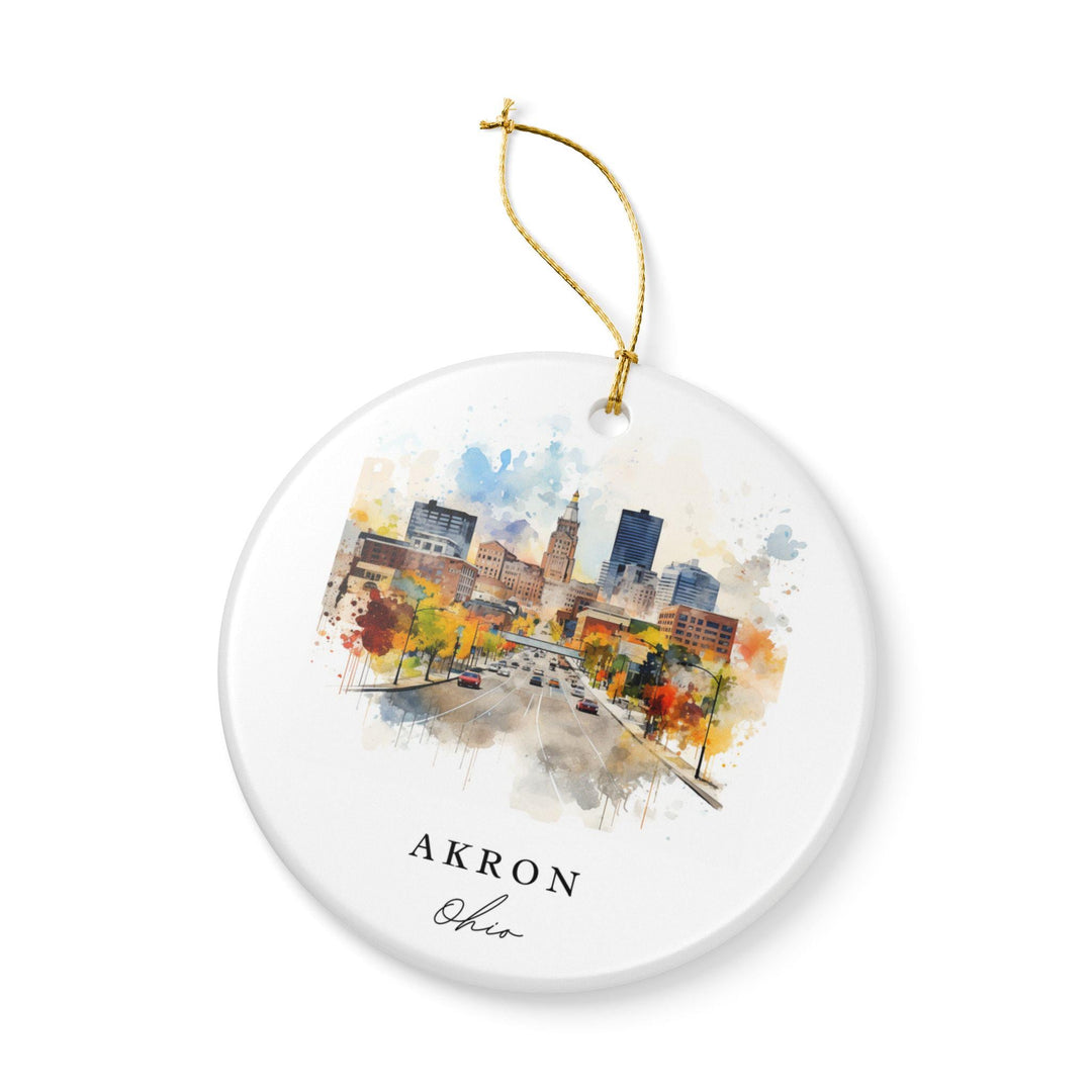 Akron Ohio Ornament: Unique Akron Ohio Souvenir, Ohio Xmas Decor, and Authentic Akron Ohio Gift
