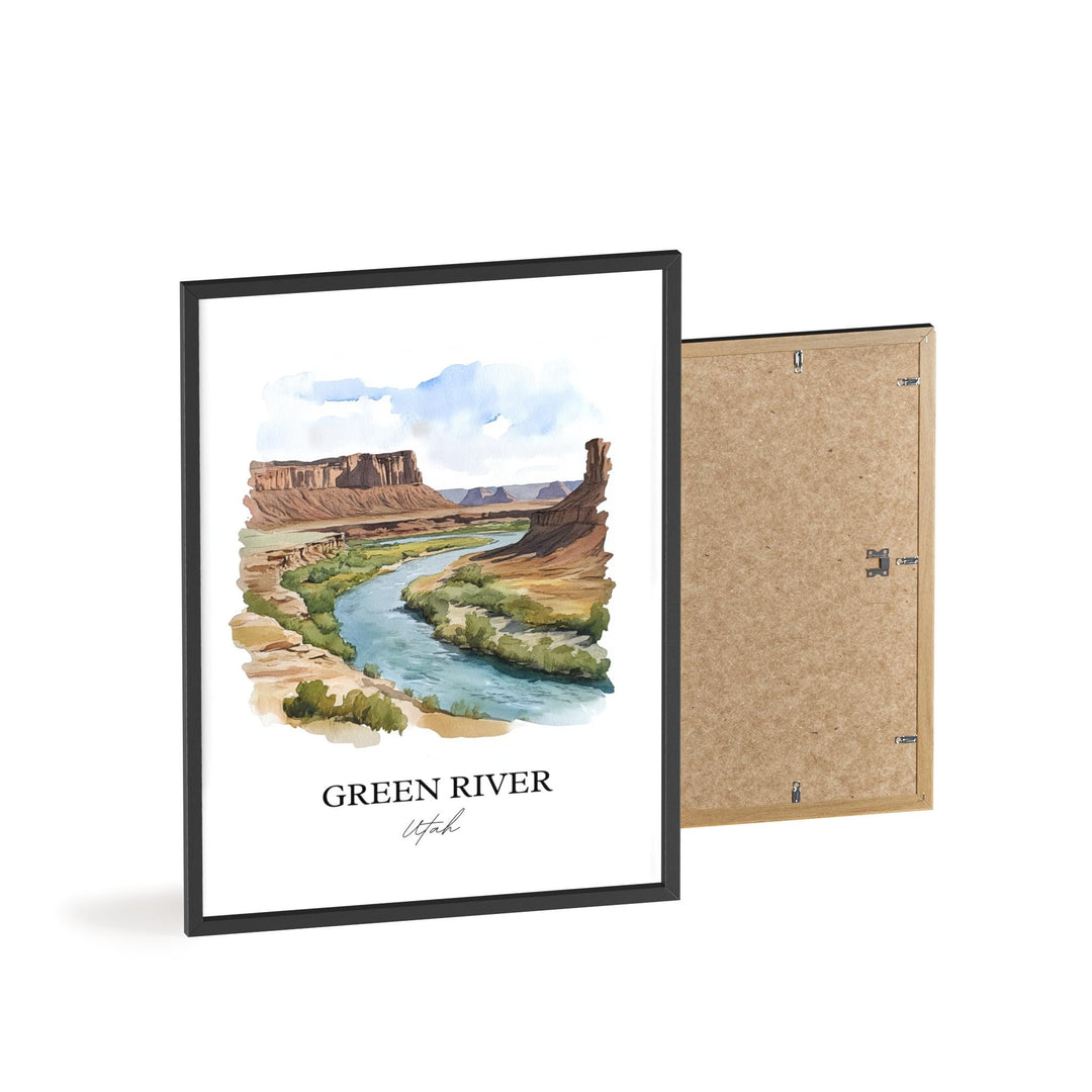 Green River Wall Art, Emery County Print, Utah Watercolor Art, Green River Gift, Travel Print, Travel Poster, Housewarming Gift