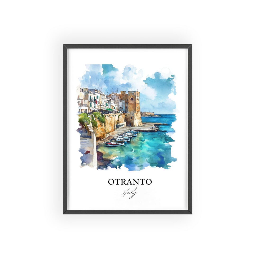 Otranto Wall Art, Apulia Region Print, Italy Watercolor Art, Otranto Italy Gift, Travel Print, Travel Poster, Housewarming Gift