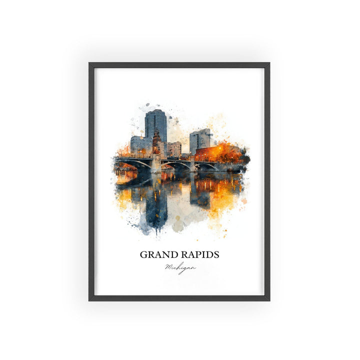 Grand Rapids, Michigan – Watercolor Art Print