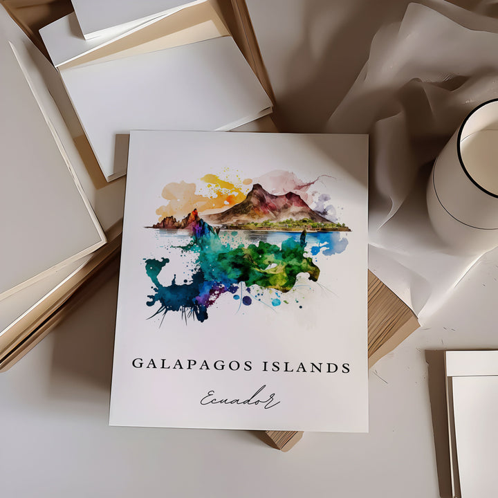 Galapagos Islands wall art - Ecuador, Galapagos poster, Galapagos Wedding gift, Birthday present, Custom Text, Personalised Gift