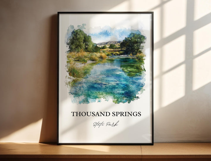 Thousand Springs State Park Wall Art, Idaho Print, Idaho Watercolor Art, Malad Gorge Gift, Travel Print, Travel Poster, Housewarming Gift