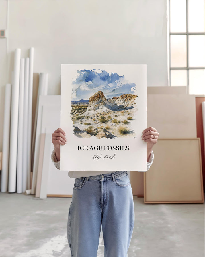 Ice Age Fossils Park Art, Las Vegas Print, Nevada Artwork, Ice Age Fossils State Park Gift, Travel Print, Travel Poster, Housewarming Gift