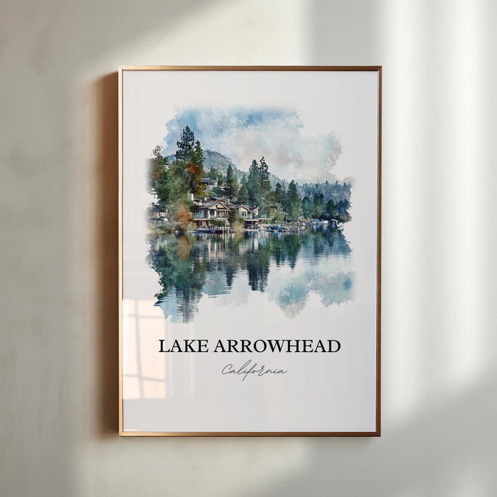 Lake Arrowhead Wall Art, San Bernardino Print, Lake Arrowhead Artwork, Lake Arrowhead Gift, Travel Print, Travel Poster, Housewarming Gift