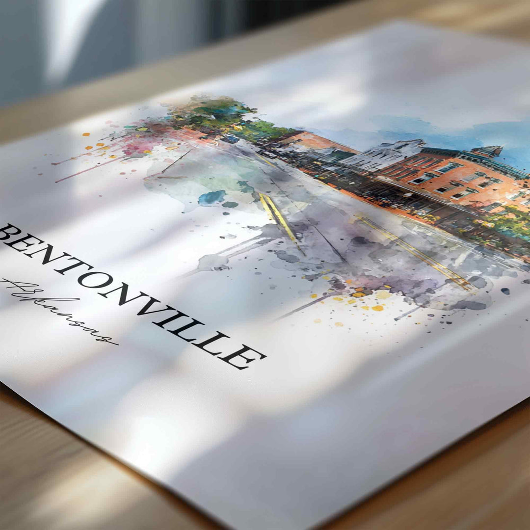 Bentonville, Arkansas – Watercolor Art Print