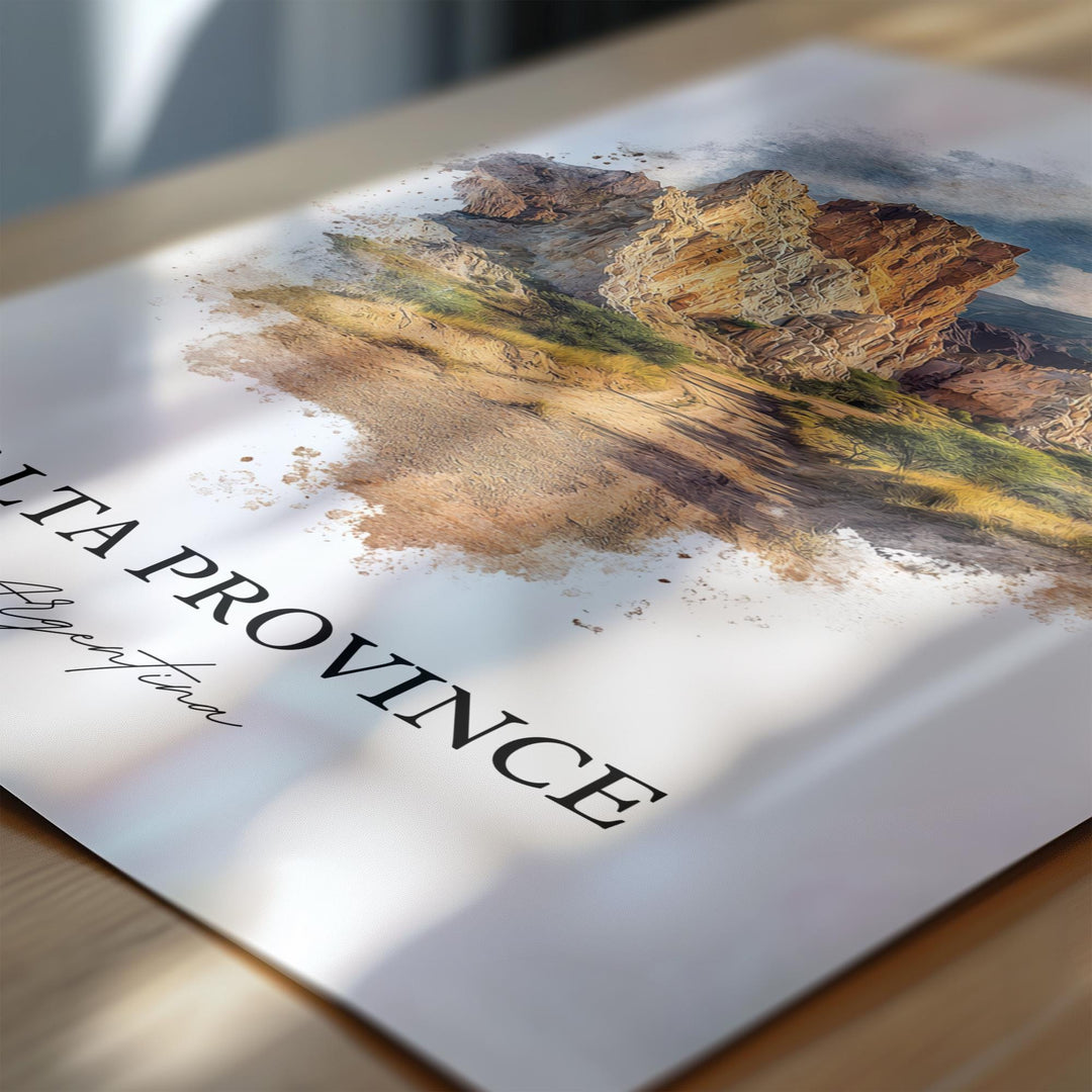 Salta Province Wall Art, Argentina Print, Salta Argentina Watercolor, Salta Province Gift, Travel Print, Travel Poster, Housewarming Gift