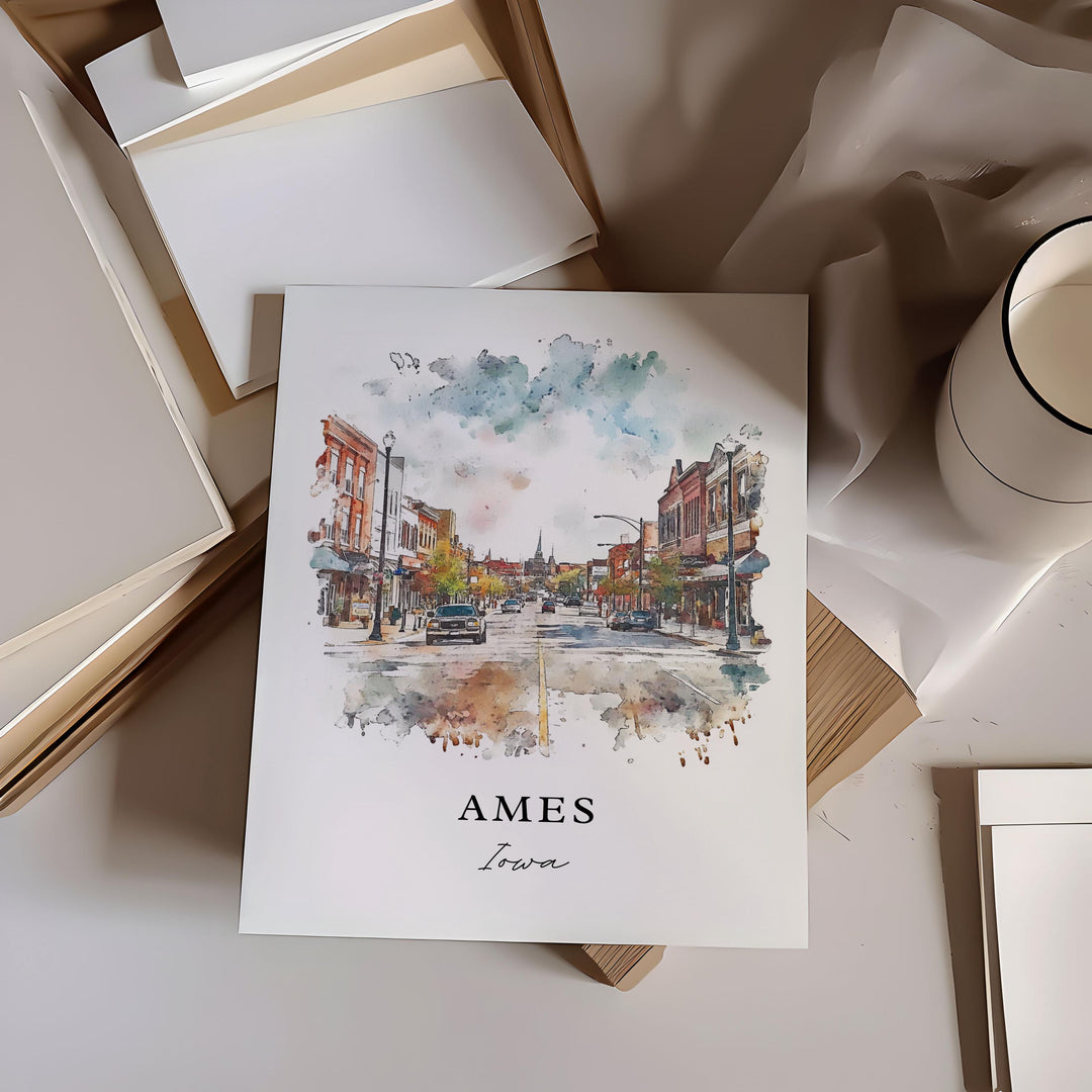 Ames Wall Art - Iowa Print