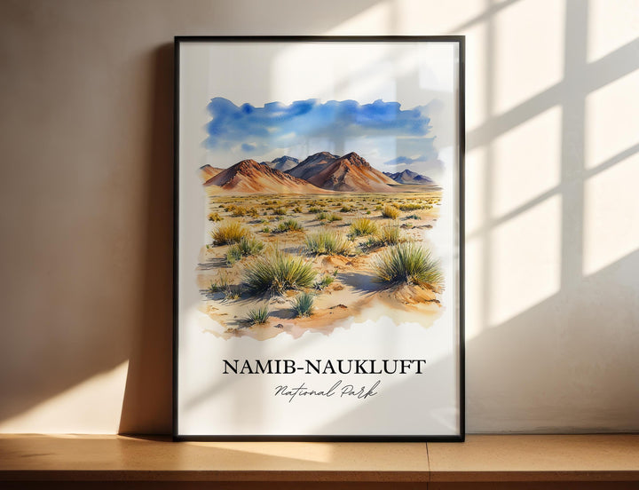 Namib-Naukluft National Park Art, Namibia Print, Namibia Watercolor Art, Namib-Naukluft Gift, Travel Print, Travel Poster, Housewarming Gift
