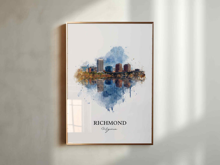 Richmond VA Wall Art, Richmond Print, Virginia Watercolor Art, Richmond Virginia Gift, Travel Print, Travel Poster, Housewarming Gift