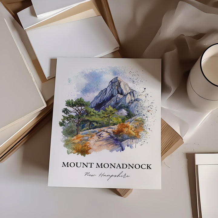 Mount Monadnock Wall Art, Jaffrey NH Print, New Hampshire Watercolor, Mount Monadnock Gift, Travel Print, Travel Poster, Housewarming Gift