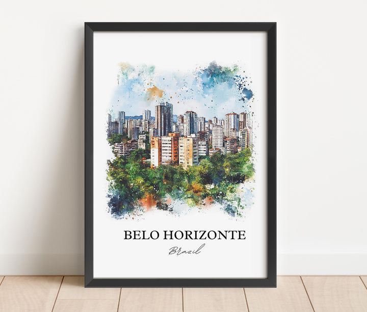 Belo Horizonte, Brazil – Watercolor Art Print