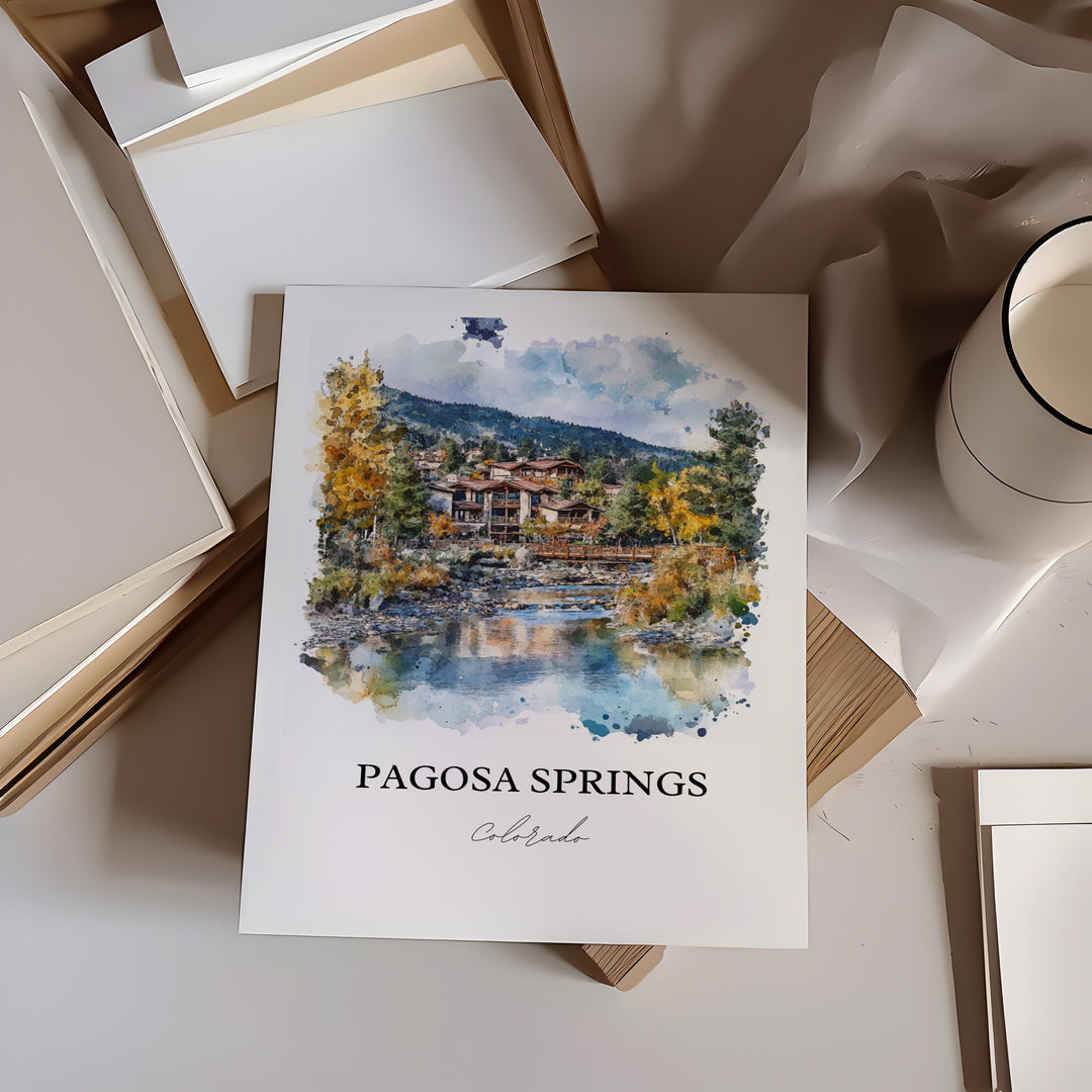 Pagosa Springs Wall Art, San Juan Mountains Print, Colorado Artwork, Pagosa Springs CO Gift, Travel Print, Travel Poster, Housewarming Gift