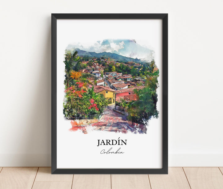 Jardín Colombia Wall Art, Antioquia Print, Colombia Watercolor Art, Jardín Colombia Gift, Travel Print, Travel Poster, Housewarming Gift