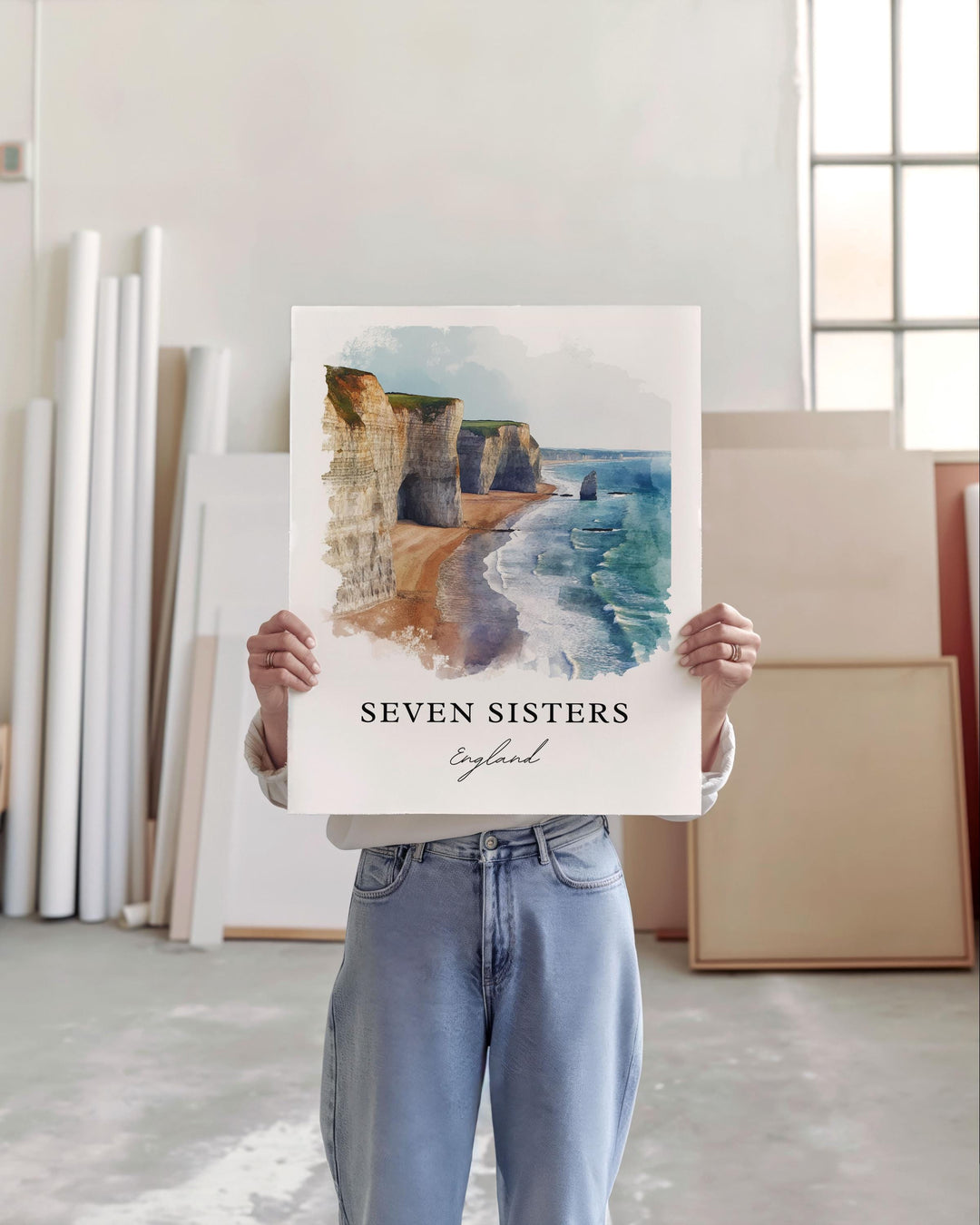 Seven Sisters Wall Art, East Sussex Print, Seven Sisters Cliffs Art, English Channel Gift, Travel Print, Travel Poster, Housewarming Gift
