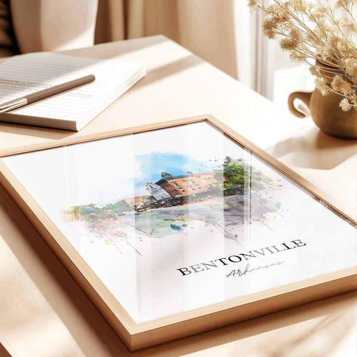Bentonville, Arkansas – Watercolor Art Print