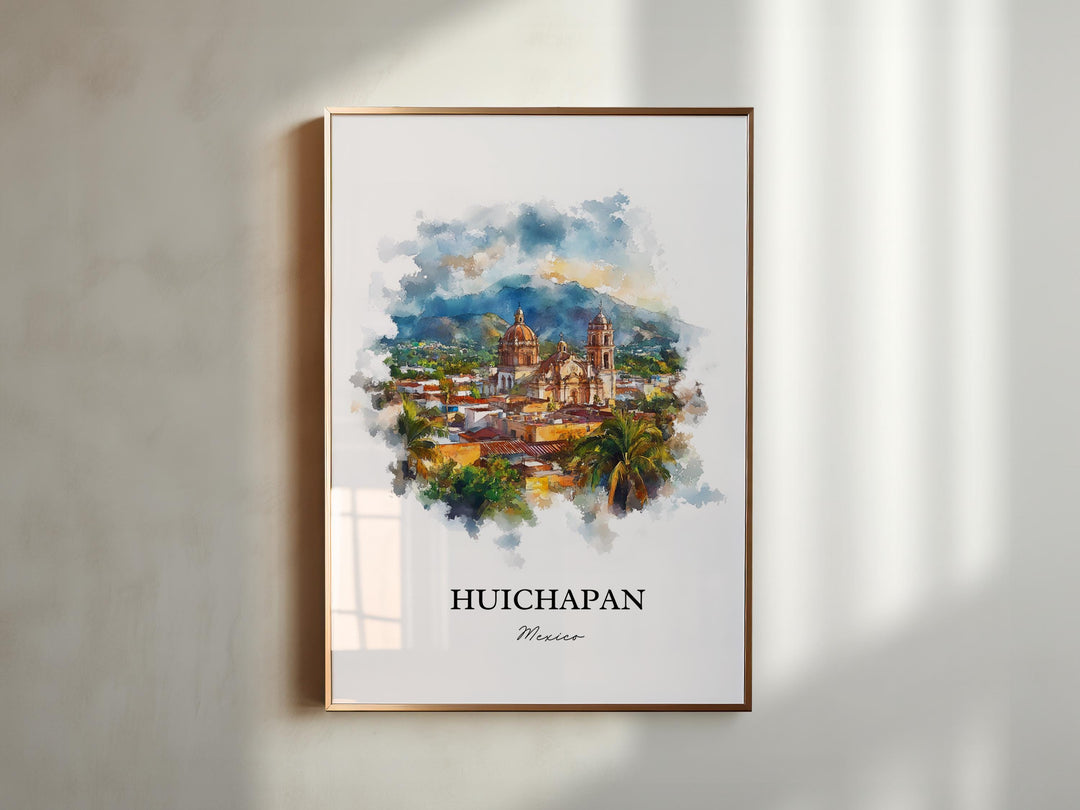 Huichapan Mexico Wall Art, Hidalgo Print, Mexico Watercolor Art, Huichapan Gift, Travel Print, Travel Poster, Housewarming Gift