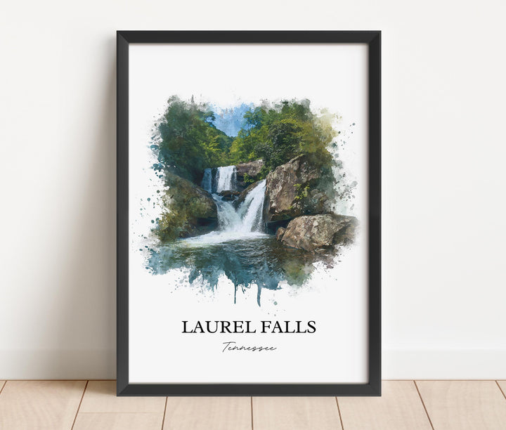 Laurel Falls TN Wall Art, Laurel Falls Print, Tennessee Watercolor Art, Laurel Falls Gift, Travel Print, Travel Poster, Housewarming Gift