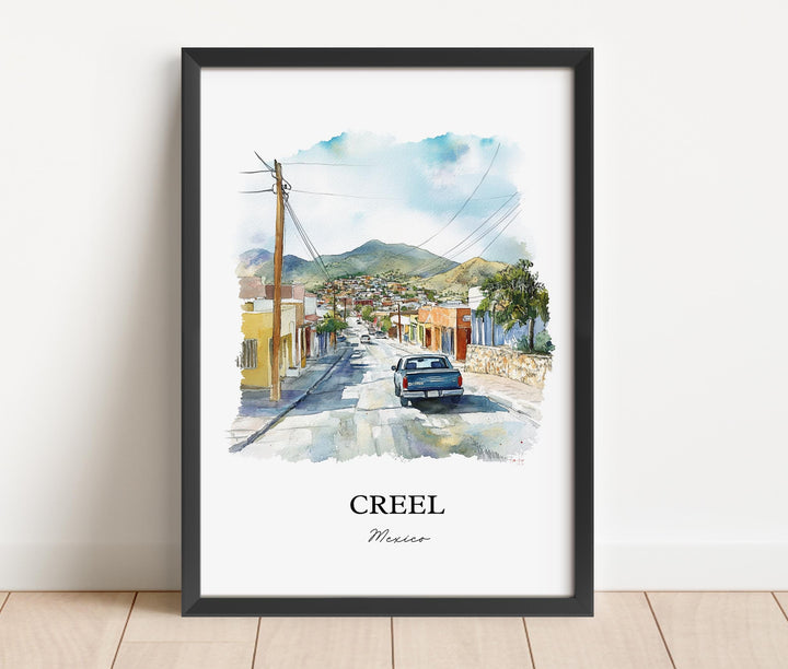 Creel Mexico Wall Art, Chihuahua Print, Mexico Watercolor Art, Creel Mexico Gift, Travel Print, Travel Poster, Housewarming Gift