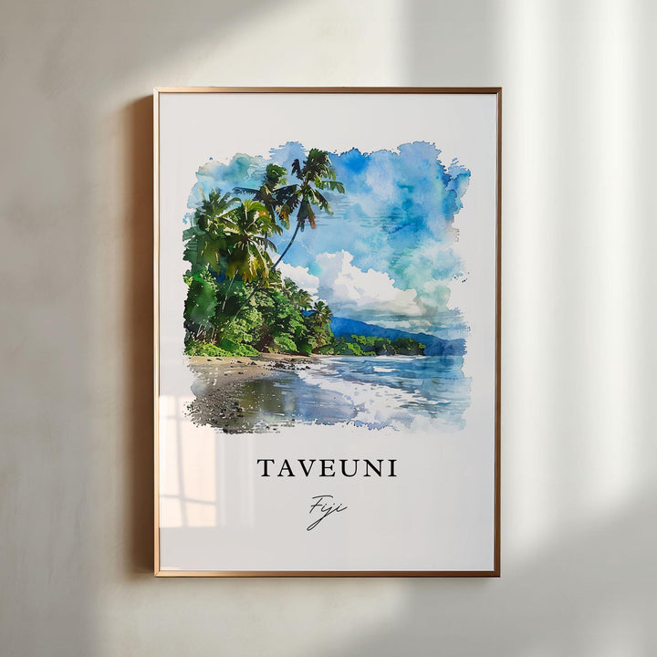 Taveuni Fiji Wall Art, Taveuni Island Print, Taveuni Watercolor Art, Taveuni Fiji Gift,