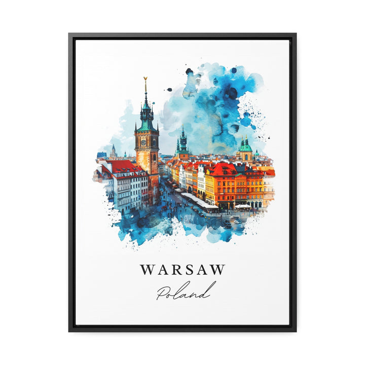 Warsaw watercolor travel art - Poland, Warsaw print, Wedding gift, Birthday present, Custom Text, Perfect Gift