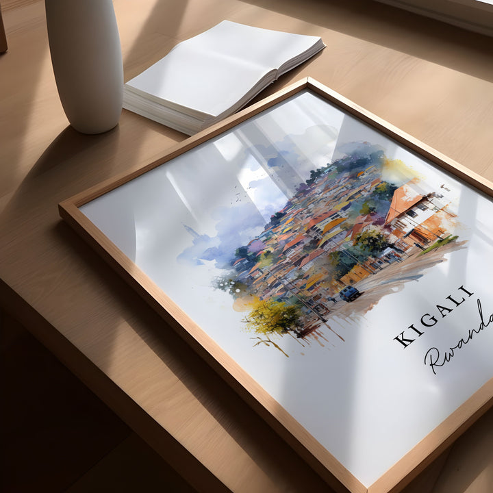 Kigali Africa wall art - Rwanda, Kigali poster, Kigali Rwanda gift, Birthday present, Custom Text, Personalized Gift