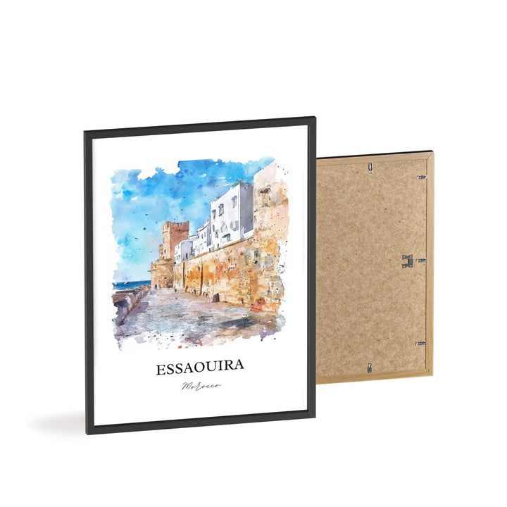 Essaouira Wall Art, Essaouira Print, Morocco Watercolor Art, Essaouira Gift, Travel Print, Travel Poster, Housewarming Gift