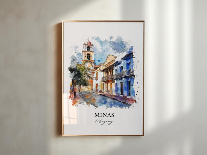 Minas Uruguay Wall Art, Lavalleja Print, Uruguay Watercolor Art, Minas Uruguay Gift, Travel Print, Travel Poster, Housewarming Gift