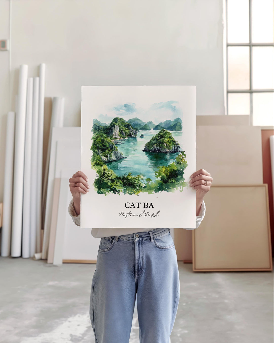 Cat Ba National Park Wall Art, Vietnam Print, Vietnam Watercolor, Cat Ba National Park Gift, Travel Print, Travel Poster, Housewarming Gift