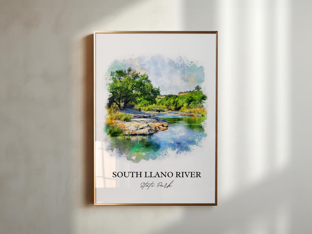 South Llano River Park Wall Art, Junction TX Print, Texas Artwork, South Llano River Gift, Travel Print, Travel Poster, Housewarming Gift