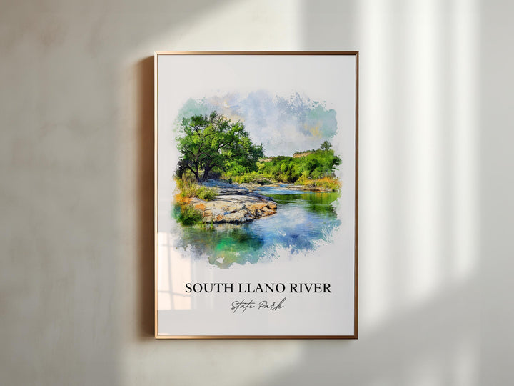 South Llano River Park Wall Art, Junction TX Print, Texas Artwork, South Llano River Gift, Travel Print, Travel Poster, Housewarming Gift