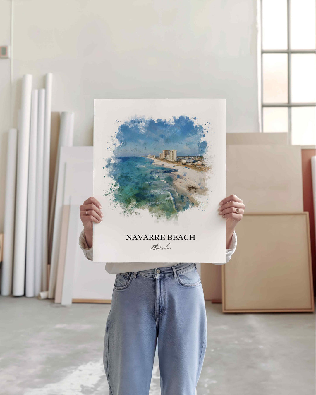 Navarre Beach, Florida – Watercolor Art Print