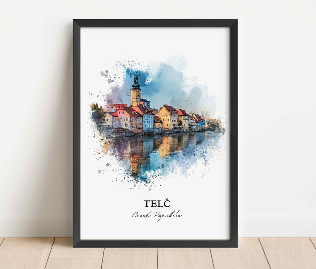 Telc, Czech Republic – Watercolor Art Print