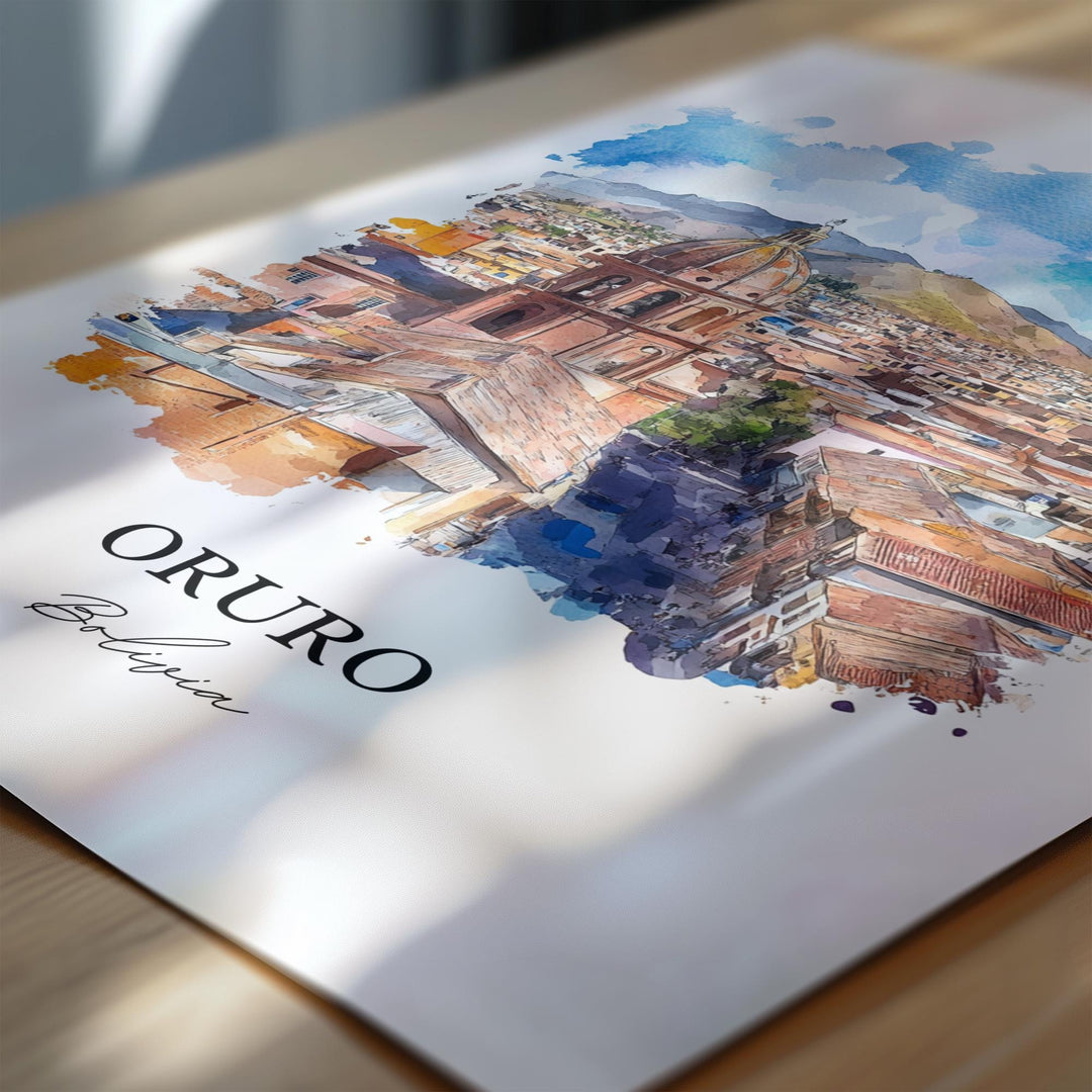 Oruro, Bolivia – Watercolor Art Print