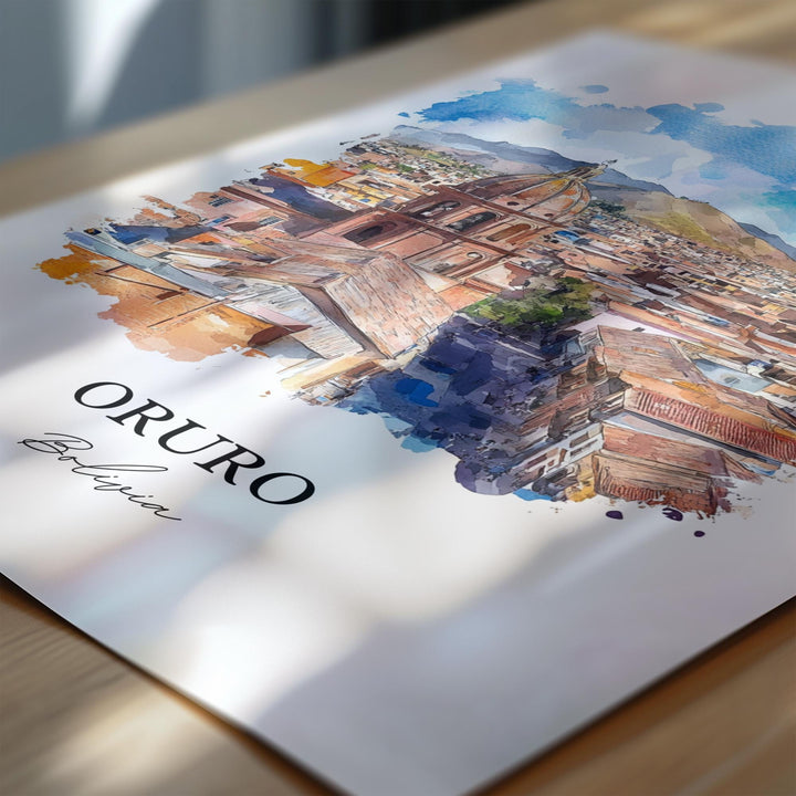 Oruro, Bolivia – Watercolor Art Print