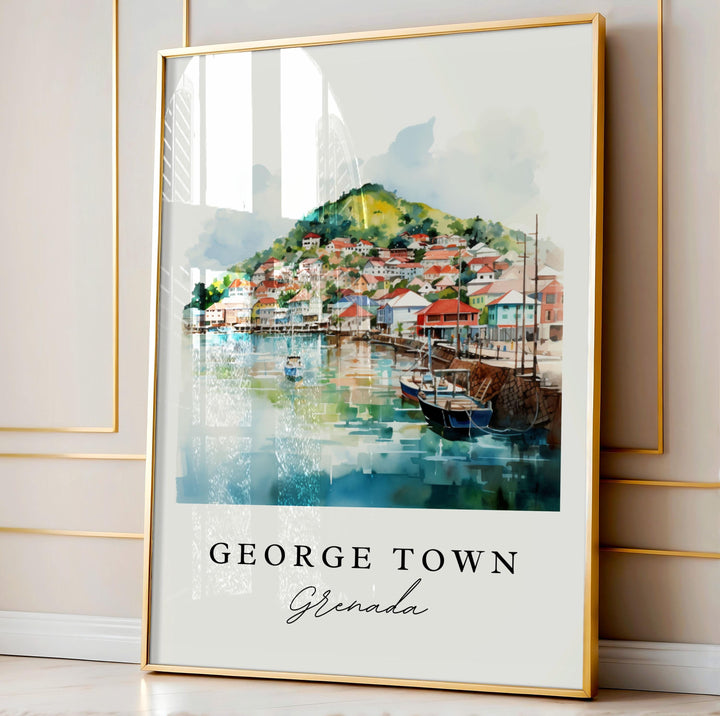 George Town Grenada wall art - Grenada, George Town poster, Grenada Caribbean Wedding gift, Birthday present, Custom Text, Personalized Gift