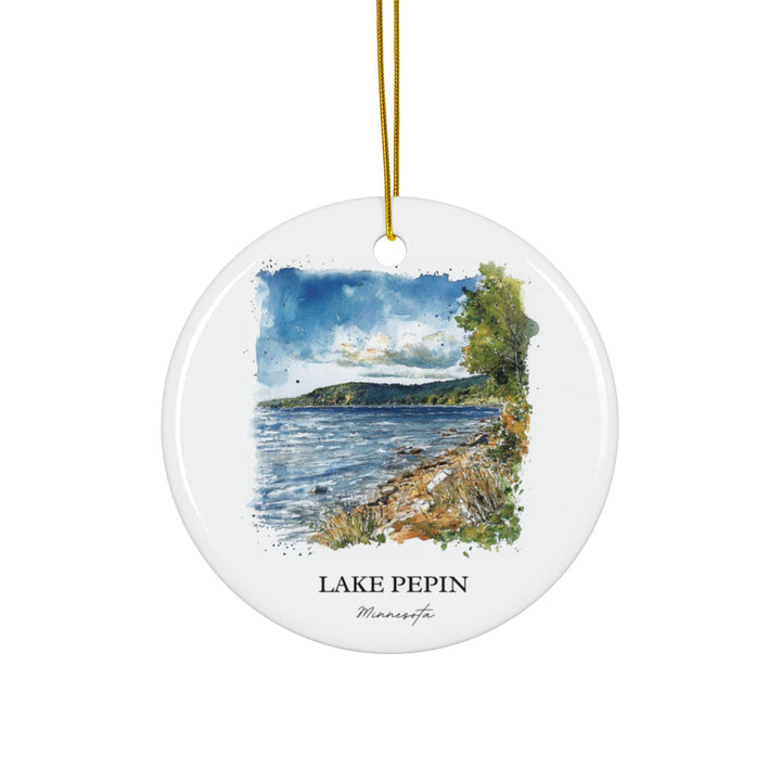 Lake Pepin MN Ornament: Unique Lake Pepin Souvenir, Lake Pepin Xmas Decor, and Authentic Lake Pepin Gift