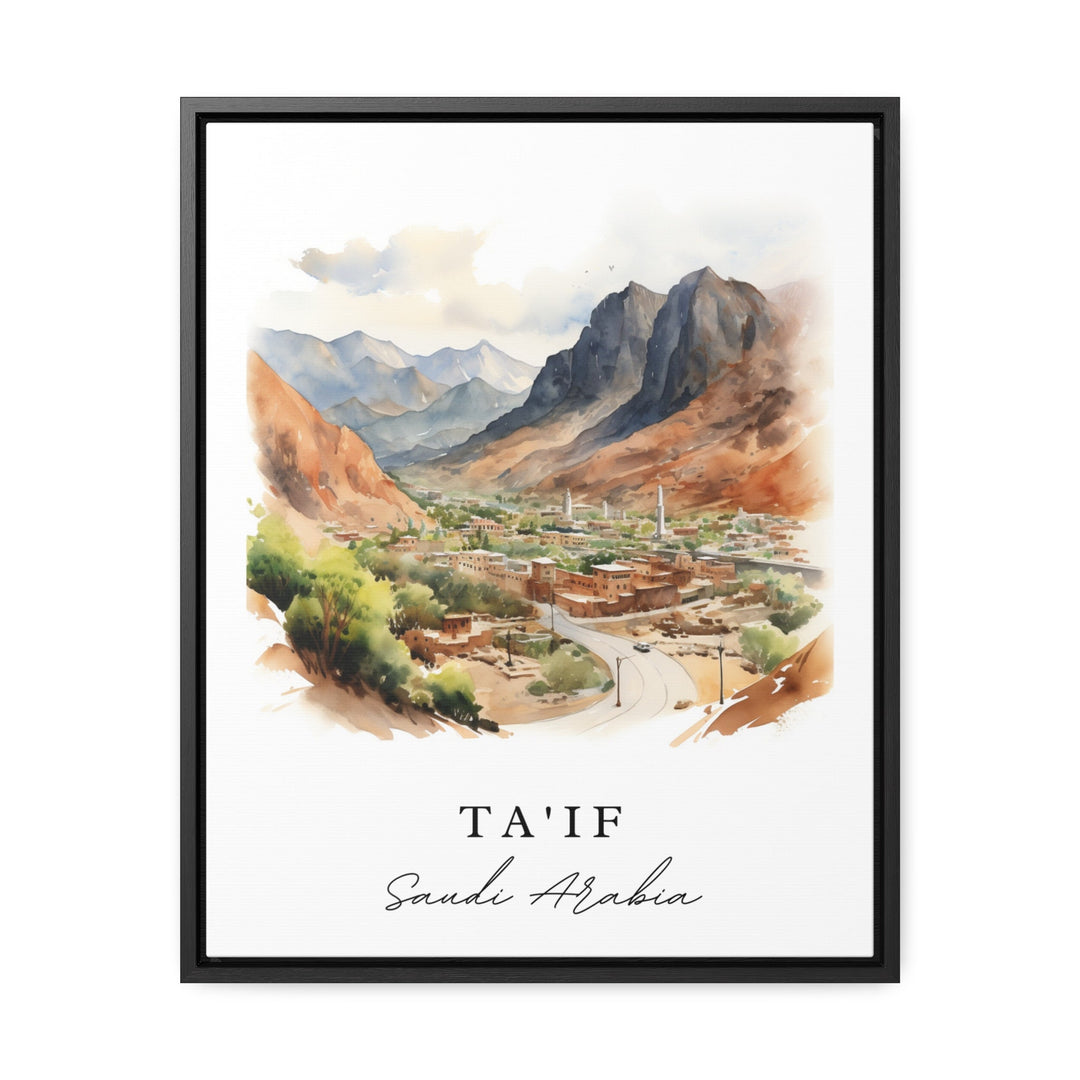 Ta'if traditional travel art - Saudi Arabia, Ta'if poster, Wedding gift, Birthday present, Custom Text, Personalized Gift