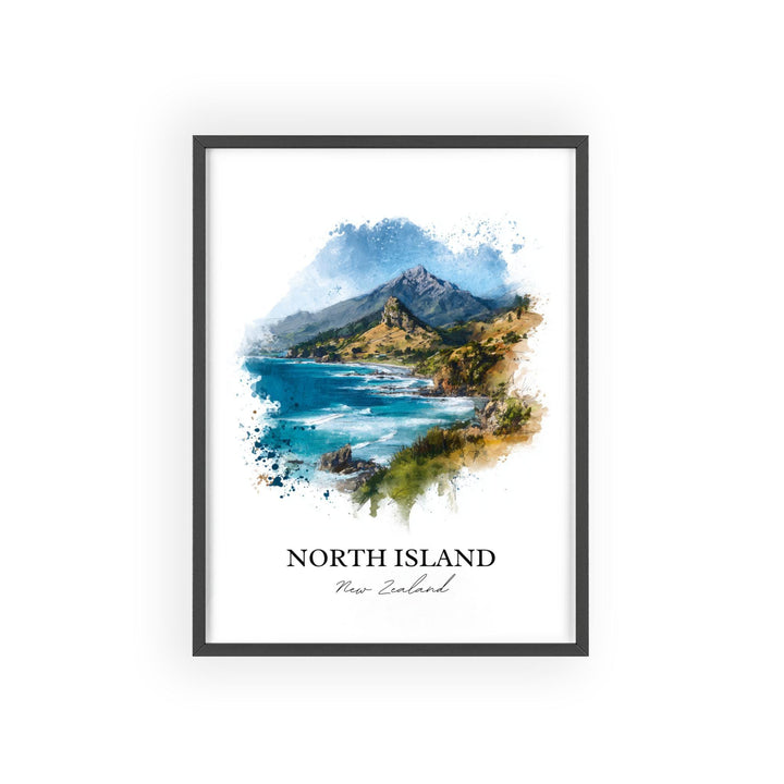 North Island, New Zealand – Watercolor Art Print