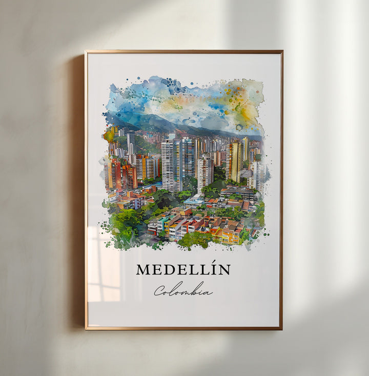 Medellin Colombia Wall Art, Medellin Colombia Print, Medellin Watercolor, Colombia Gift,