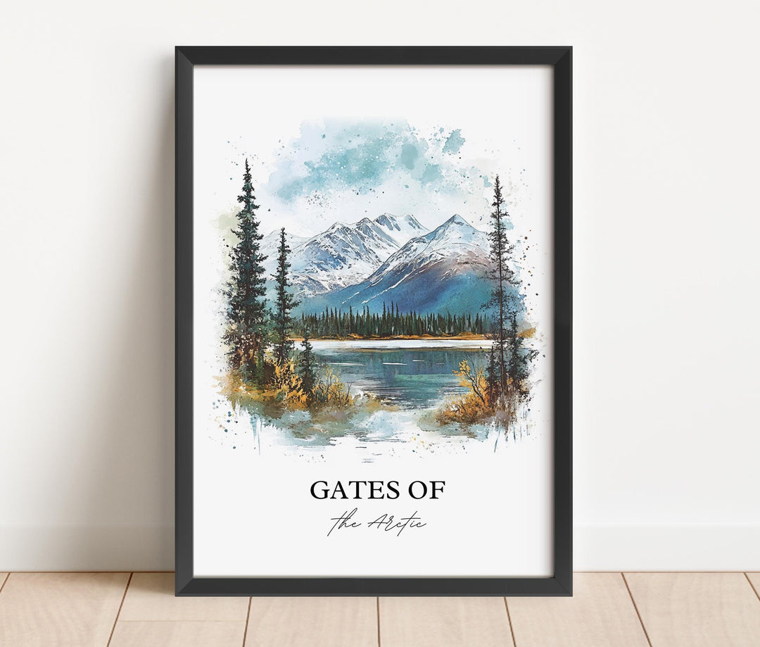 Gates of the Arctic Wall Art, Alaska Print, Alaska Watercolor Art, Gates of the Arctic Gift, Travel Print, Travel Poster, Housewarming Gift