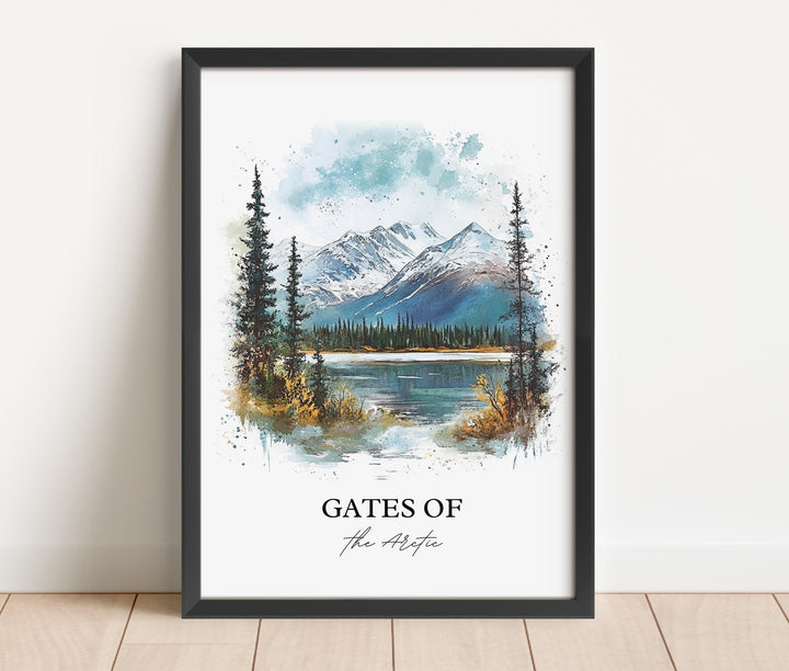 Gates of the Arctic Wall Art, Alaska Print, Alaska Watercolor Art, Gates of the Arctic Gift, Travel Print, Travel Poster, Housewarming Gift