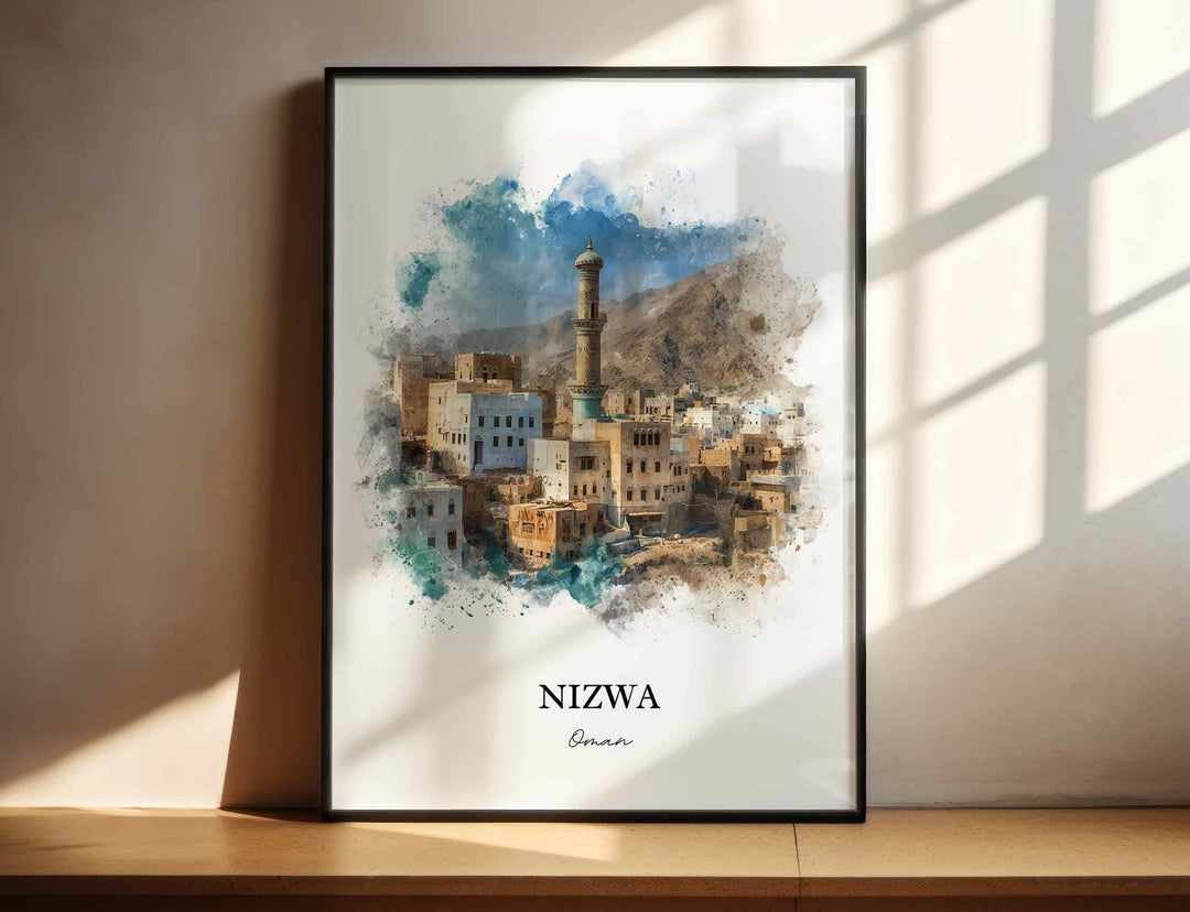 Nizwa, Oman – Watercolor Art Print