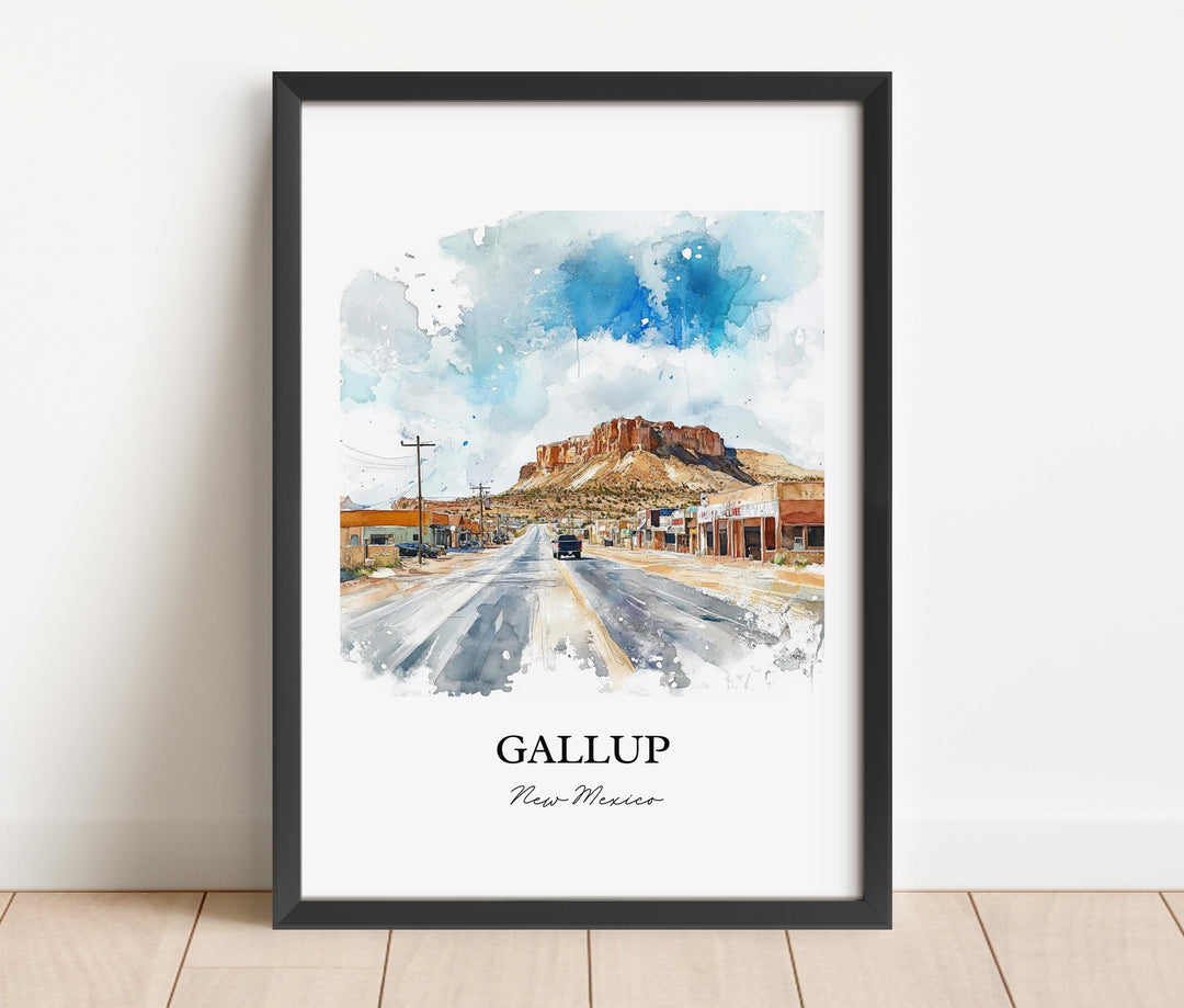 Gallup NM Wall Art, Red Rock Park Print, New Mexico Watercolor Art, Gallup New Mexico Gift, Travel Print, Travel Poster, Housewarming Gift