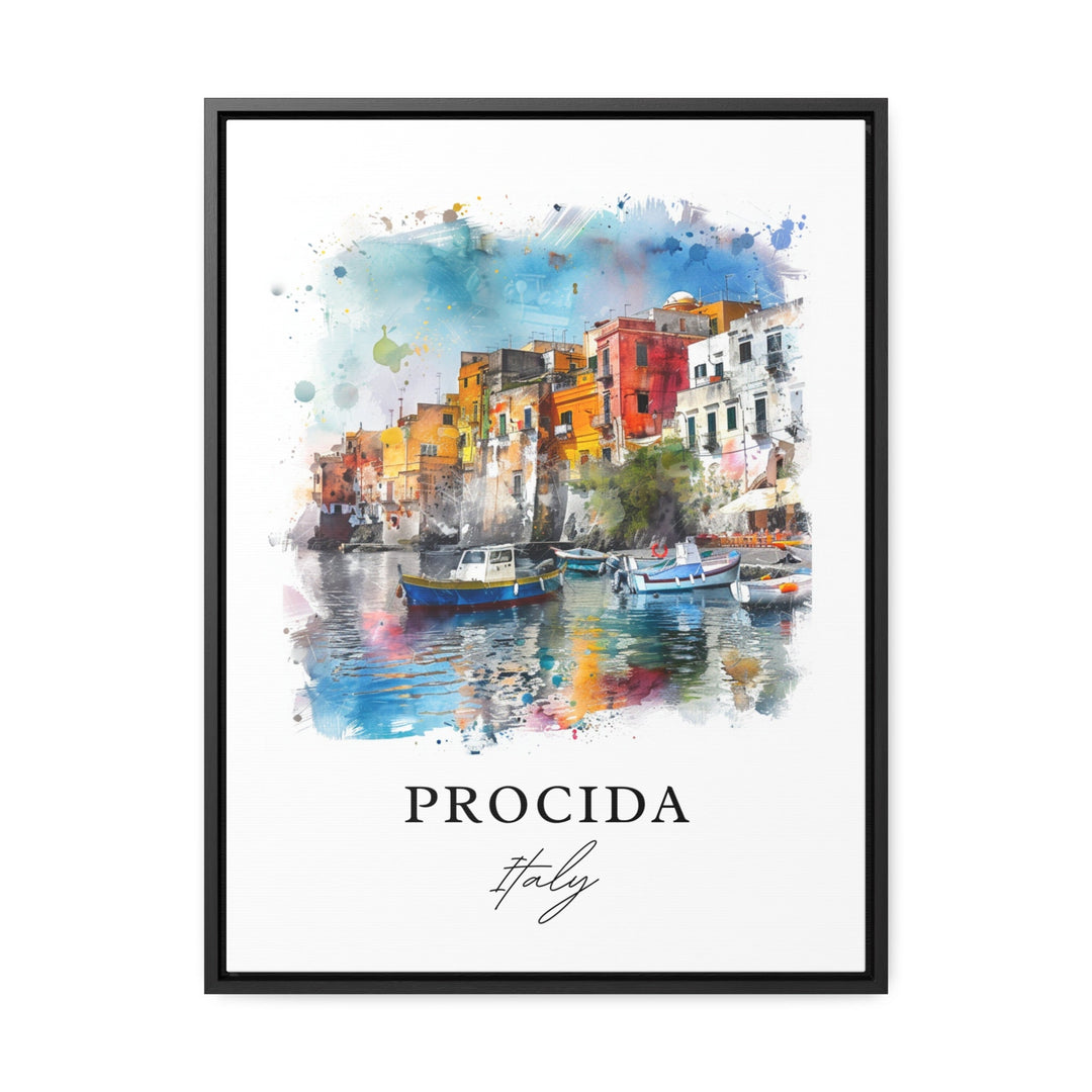 Procida Italy Wall Art, Flegrean Islands Print, Procida Watercolor, Procida Italy Gift,