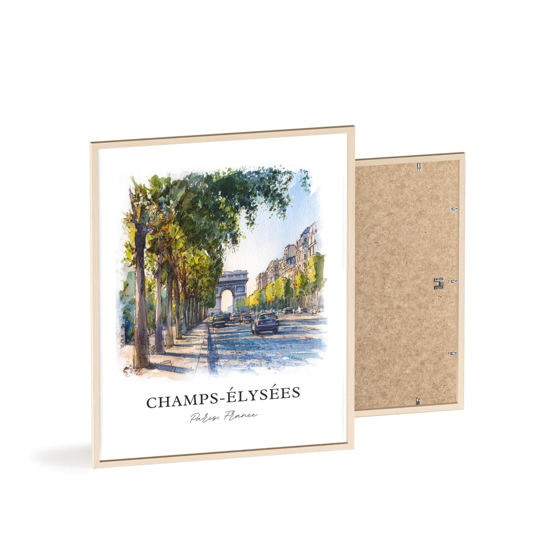 Champs-Élysées, France – Watercolor Art Print