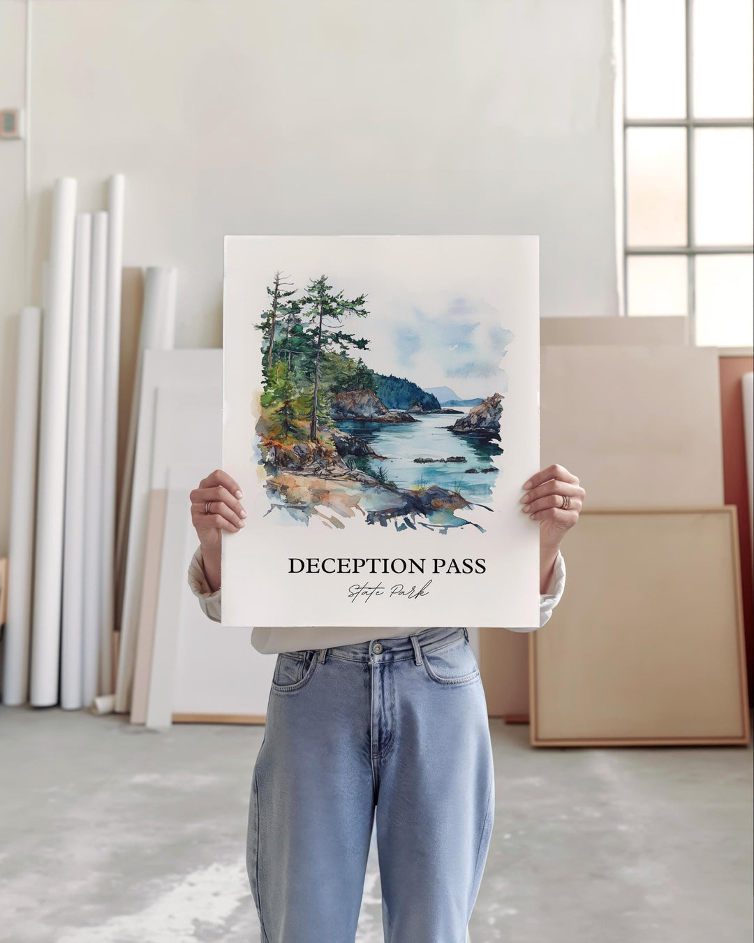 Deception Pass Wall Art, Whidbey Island Print, Washington Artwork, Deception Pass Park Gift, Travel Print, Travel Poster, Housewarming Gift